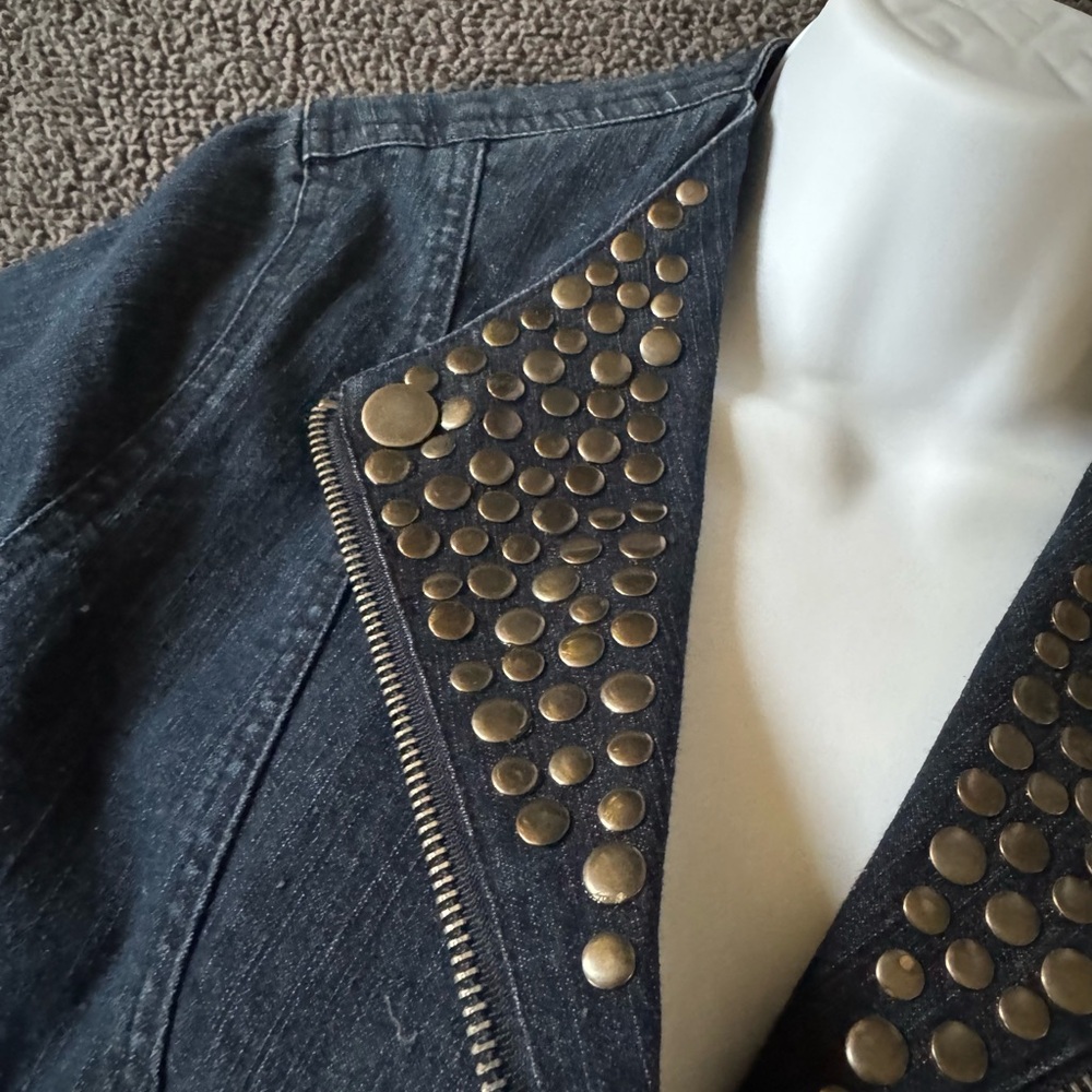 Ruby Rd. Studded Dark Denim Jacket - Picture 3 of 4